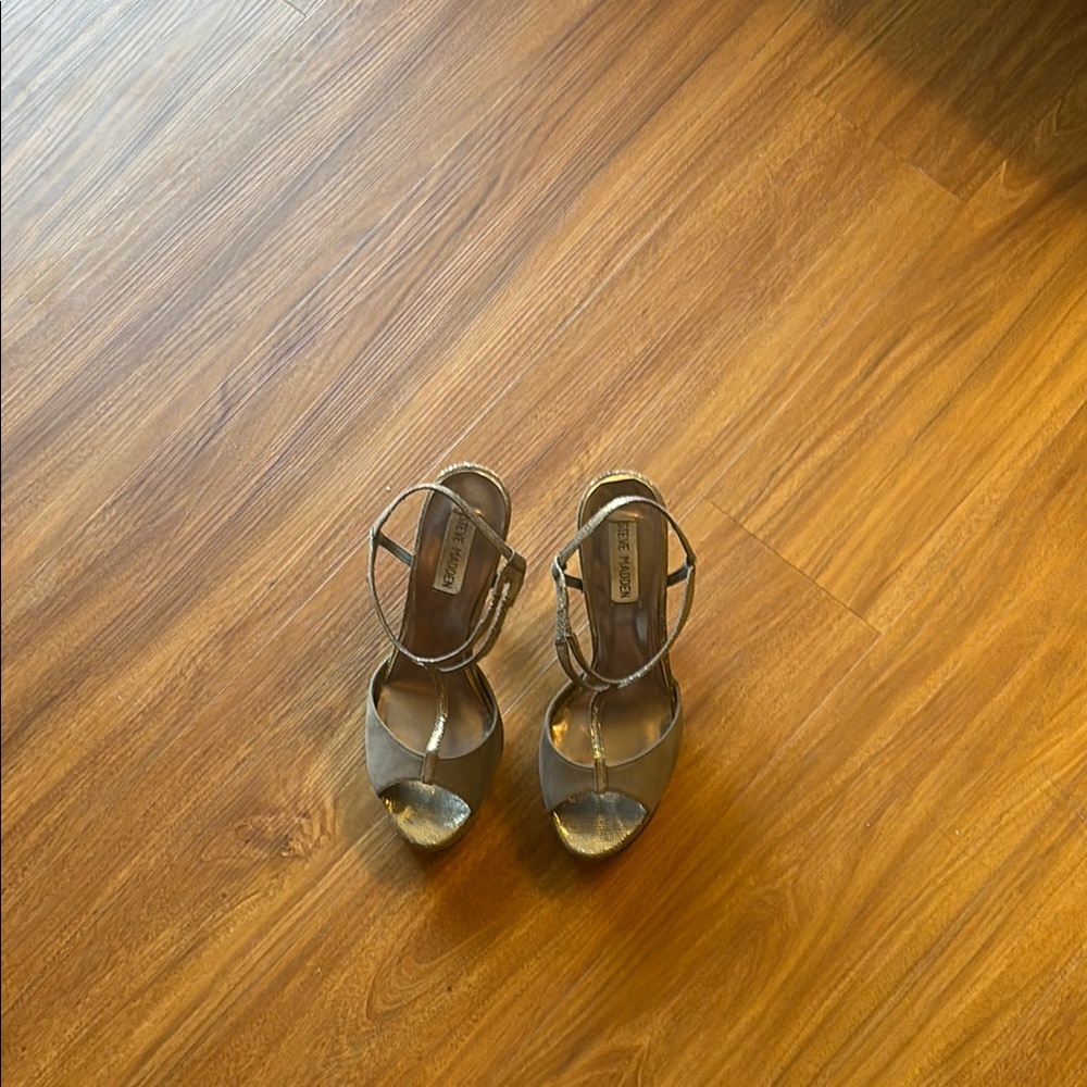 Steve Madden Gold Strappy Sandals
